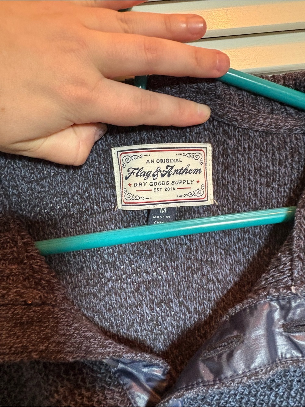 Flag & Anthem Marled Navy Blue Sweater — Men’s Medium - Picture 4 of 6